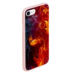 Чехол iPhone 7/8 матовый Огненный цветок с дымом, цвет: 3D-светло-розовый — фото 2