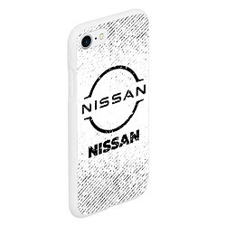 Чехол iPhone 7/8 матовый Nissan с потертостями на светлом фоне, цвет: 3D-белый — фото 2