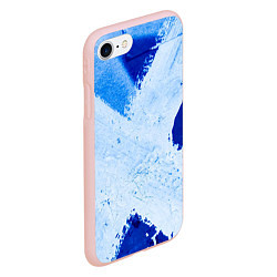 Чехол iPhone 7/8 матовый Белый крест на синем фоне, цвет: 3D-светло-розовый — фото 2