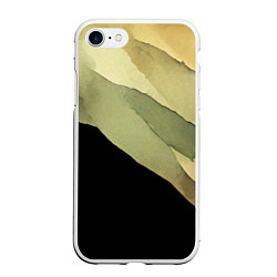 Чехол iPhone 7/8 матовый Акварельные полосы на черном фоне, цвет: 3D-белый