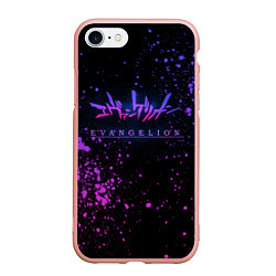 Чехол iPhone 7/8 матовый Evangelion neon logo, цвет: 3D-светло-розовый