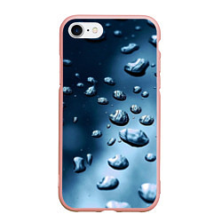 Чехол iPhone 7/8 матовый Капли воды на матовом стекле - текстура, цвет: 3D-светло-розовый