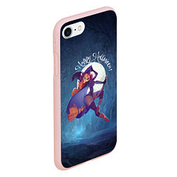 Чехол iPhone 7/8 матовый Happy halloween - beautiful witch, цвет: 3D-светло-розовый — фото 2