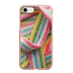 Чехол iPhone 7/8 матовый Мармеладная лента, цвет: 3D-светло-розовый