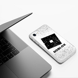 Чехол iPhone 7/8 матовый Roblox с потертостями на светлом фоне, цвет: 3D-белый — фото 2