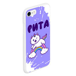 Чехол iPhone 7/8 матовый Рита кошка единорожка, цвет: 3D-белый — фото 2