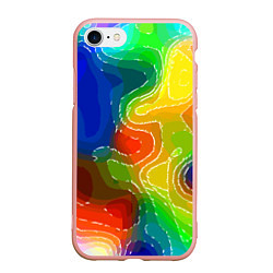 Чехол iPhone 7/8 матовый Разноцветная абстрактная композиция, цвет: 3D-светло-розовый
