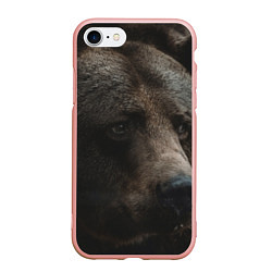 Чехол iPhone 7/8 матовый Медведь, цвет: 3D-светло-розовый