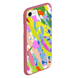 Чехол iPhone 7/8 матовый Краски лета абстракция, цвет: 3D-малиновый — фото 2