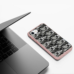 Чехол iPhone 7/8 матовый Камуфляж URBAN городской, цвет: 3D-светло-розовый — фото 2