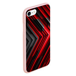 Чехол iPhone 7/8 матовый Чёрно-красный паркет графика, цвет: 3D-светло-розовый — фото 2
