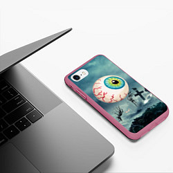 Чехол iPhone 7/8 матовый Глаз - хэллоуин, цвет: 3D-малиновый — фото 2