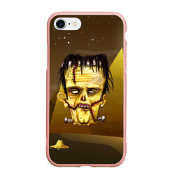 Чехол iPhone 7/8 матовый Зомби - хэллоуин, цвет: 3D-светло-розовый