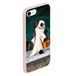 Чехол iPhone 7/8 матовый Приведение на хэллоуин, цвет: 3D-светло-розовый — фото 2