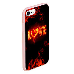 Чехол iPhone 7/8 матовый Fire love, цвет: 3D-светло-розовый — фото 2