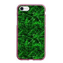 Чехол iPhone 7/8 матовый Зелёный лёд - текстура, цвет: 3D-малиновый