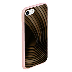 Чехол iPhone 7/8 матовый Тёмное-золотые пластины во тьме, цвет: 3D-светло-розовый — фото 2