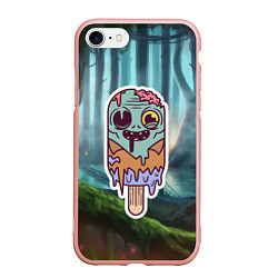 Чехол iPhone 7/8 матовый Зомби - мороженое, цвет: 3D-светло-розовый