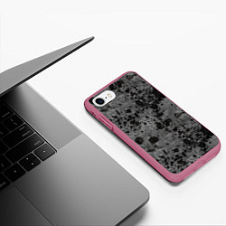 Чехол iPhone 7/8 матовый Камуфляж Metro, цвет: 3D-малиновый — фото 2