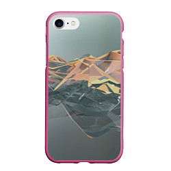 Чехол iPhone 7/8 матовый Абстрактное жидкое стекло, цвет: 3D-малиновый