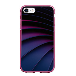 Чехол iPhone 7/8 матовый Спиральные тёмные пластины, цвет: 3D-малиновый