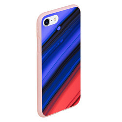 Чехол iPhone 7/8 матовый Синий и красный песок, цвет: 3D-светло-розовый — фото 2