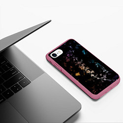 Чехол iPhone 7/8 матовый Magic Foliage, цвет: 3D-малиновый — фото 2