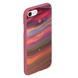 Чехол iPhone 7/8 матовый Розово-оранжевый абстрактный песок, цвет: 3D-малиновый — фото 2