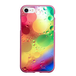 Чехол iPhone 7/8 матовый Свет и пузыри, цвет: 3D-малиновый