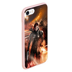 Чехол iPhone 7/8 матовый Mass Effect N7 - Jane Shepard, цвет: 3D-светло-розовый — фото 2