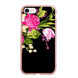 Чехол iPhone 7/8 матовый Букет цветов, цвет: 3D-светло-розовый