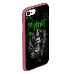 Чехол iPhone 7/8 матовый Slipknot green, цвет: 3D-малиновый — фото 2