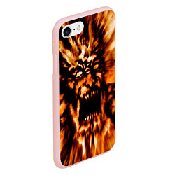 Чехол iPhone 7/8 матовый Fire demon scream, цвет: 3D-светло-розовый — фото 2