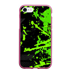 Чехол iPhone 7/8 матовый Black & Green, цвет: 3D-малиновый