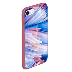 Чехол iPhone 7/8 матовый Красочные линии, цвет: 3D-малиновый — фото 2