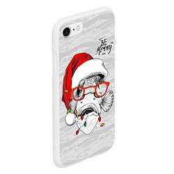 Чехол iPhone 7/8 матовый Be merry, fish with red glasses, цвет: 3D-белый — фото 2