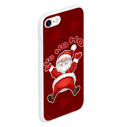 Чехол iPhone 7/8 матовый Санта - Хо-хо-хо, цвет: 3D-белый — фото 2
