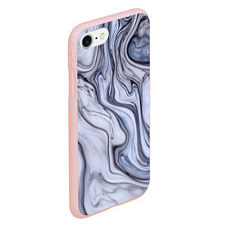 Чехол iPhone 7/8 матовый Чёрная акварель, цвет: 3D-светло-розовый — фото 2
