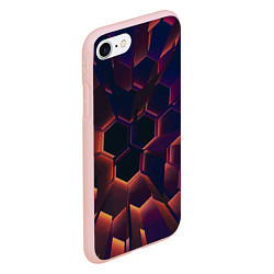 Чехол iPhone 7/8 матовый Абстрактные металл и лучи, цвет: 3D-светло-розовый — фото 2