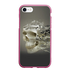 Чехол iPhone 7/8 матовый Vanguard skull - destroyed, цвет: 3D-малиновый