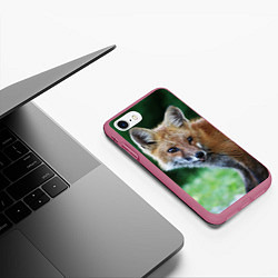 Чехол iPhone 7/8 матовый Лисёнoк, цвет: 3D-малиновый — фото 2