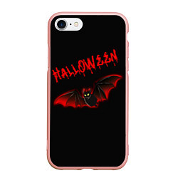 Чехол iPhone 7/8 матовый Halloween : летучая мышь, цвет: 3D-светло-розовый