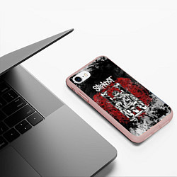 Чехол iPhone 7/8 матовый Slipknot скелет, цвет: 3D-светло-розовый — фото 2