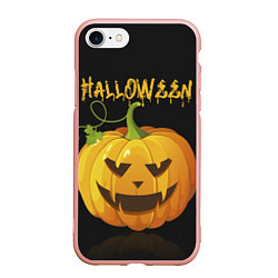 Чехол iPhone 7/8 матовый Halloween : тыква, цвет: 3D-светло-розовый