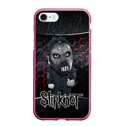 Чехол iPhone 7/8 матовый Slipknot dark black, цвет: 3D-малиновый
