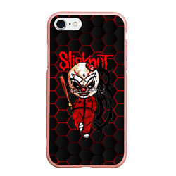 Чехол iPhone 7/8 матовый Slipknot объемные соты, цвет: 3D-светло-розовый