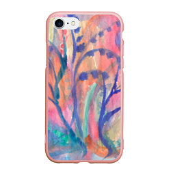 Чехол iPhone 7/8 матовый Акварельный растительный узор зимнее утро, цвет: 3D-светло-розовый