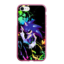 Чехол iPhone 7/8 матовый Sonic Exe - Hedgehog - video game, цвет: 3D-малиновый