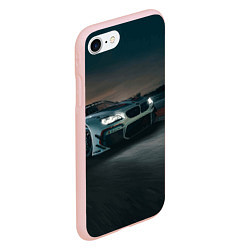 Чехол iPhone 7/8 матовый Бэха на ночной гоночной трассе - M Performance, цвет: 3D-светло-розовый — фото 2