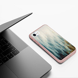 Чехол iPhone 7/8 матовый Абстрактные водянистые паттерны и краски, цвет: 3D-светло-розовый — фото 2